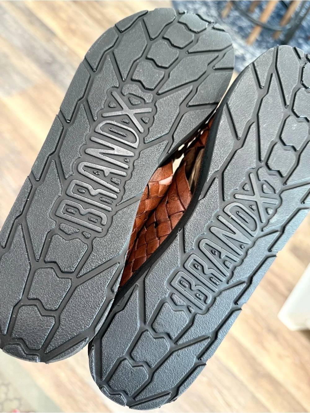 Brand X Huaraches Men's Woven Leather Sandals - Brown